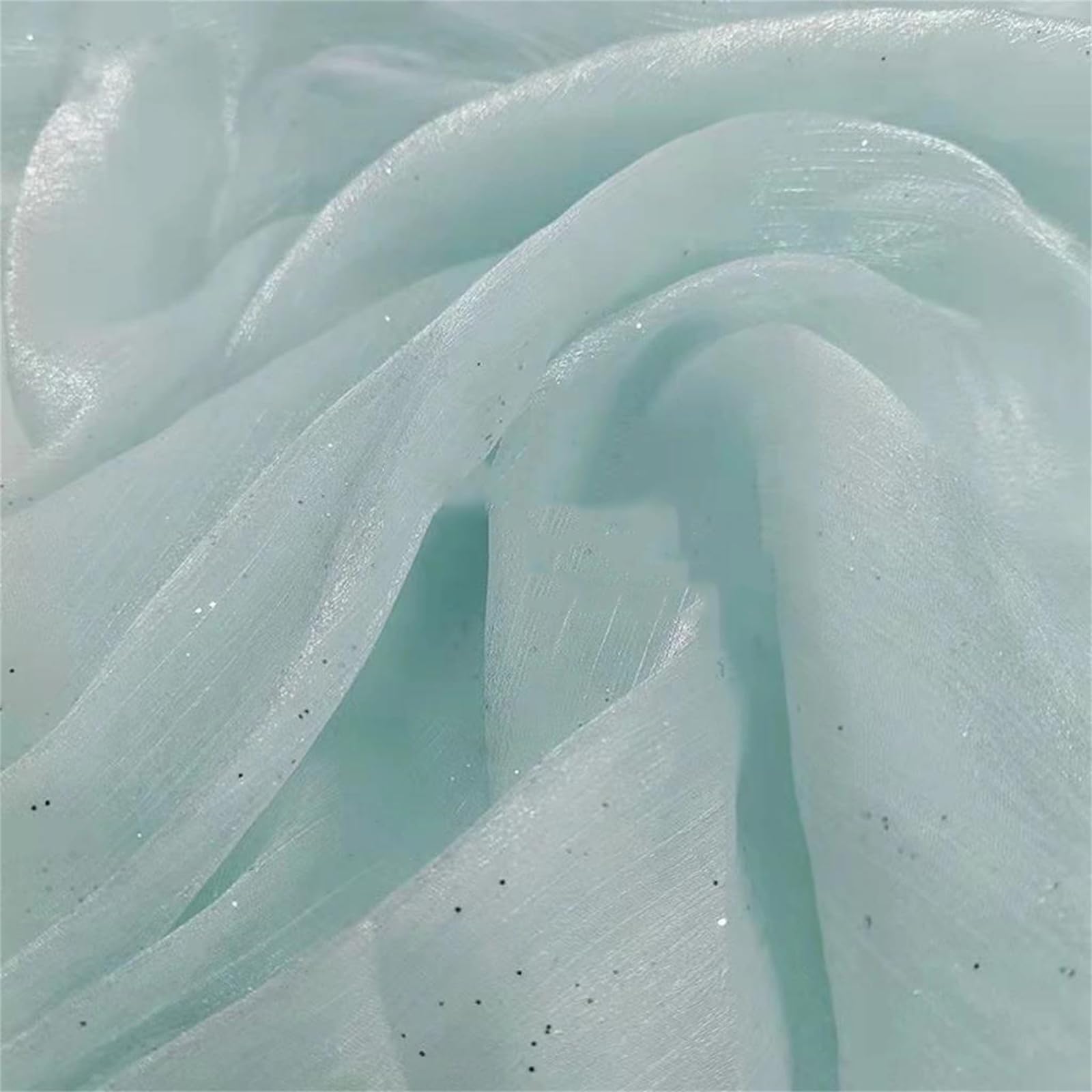 Organza Fabric, Glitter Organza Fabric Multicolor 100cm x 150cm(Mint En8)