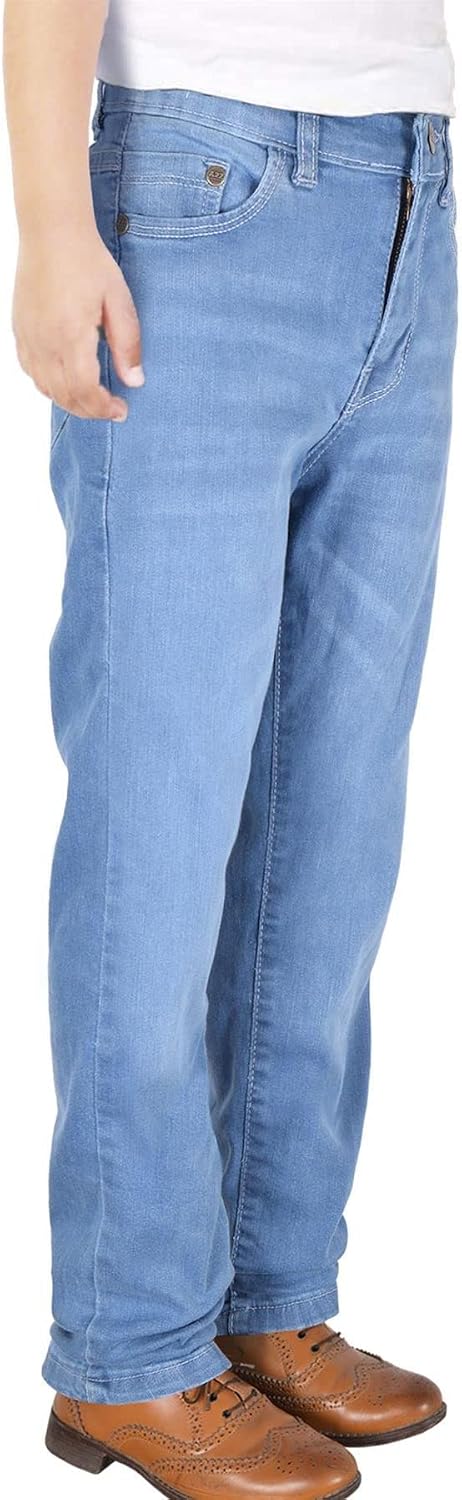 A2Z Kids Boys Relaxed Straight Fit Boot Cut Light Blue Jeans for Teens Stretchy Comfortable Cotton Loose Fit Jeans 5-13 Year