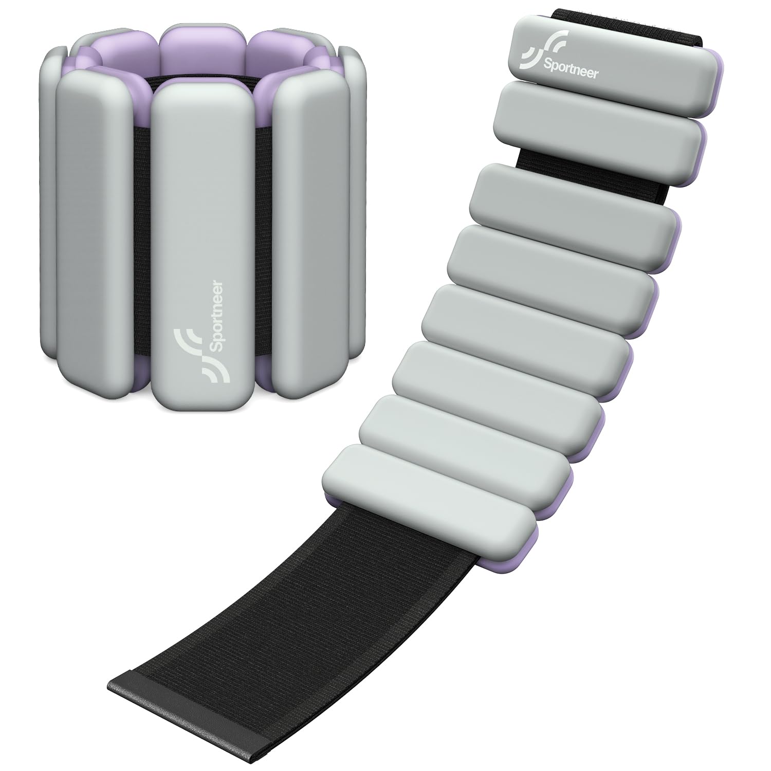 Sportneer Tragbare Gewichtsmanschetten – 2er-Set (Jeweils 0,5 kg & 1 kg) für Damen und Herren, Knöchelgewicht Set für Yoga, Tanz, Aerobic