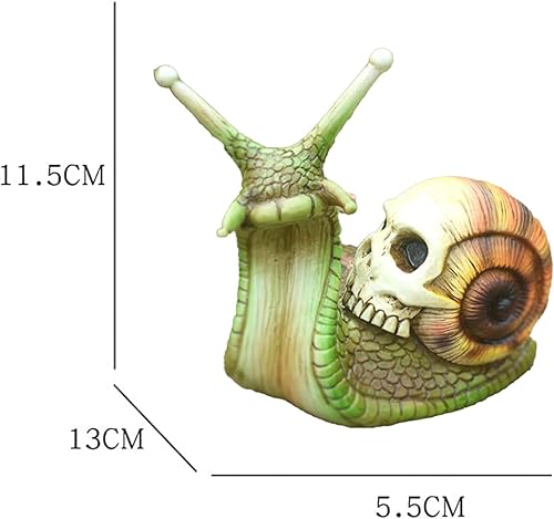 Miniatura 3 de Leatrice Caracol de calavera de Halloween, escultura de calavera, decoración gótica para el hogar, manualidades de resina, decoración al aire libre,