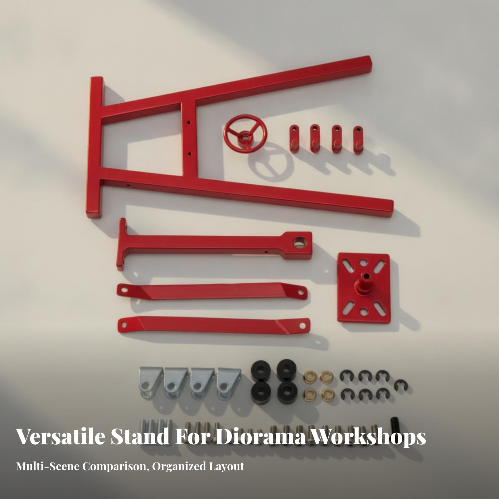 Sollevatore Motore Compatto , Nero | Realistico, Supporto motore Ruote, Tecnico, Accessorio da Garage, per Diorama, Modellisti, Collezionisti