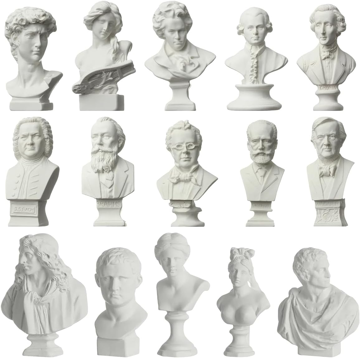 Resin Greek Famous Bust Sculpture, Mythology Goddess Figurines Nordic Classic Roman Head Bust Statue Portraits for Home Office Decor Art Gift, St George, 6cm/2.36"