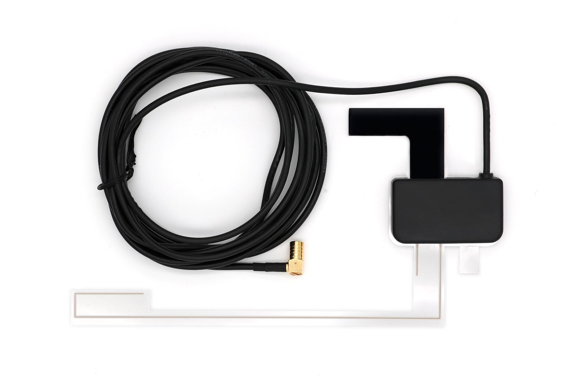 Blaupunkt Aktive DAB/DAB+ Scheibenklebeantenne, mit intergriertem 15dB Verstärker, 12V, SMB Stecker, 3M Kabel, Montage an Frontscheibe, schwarz