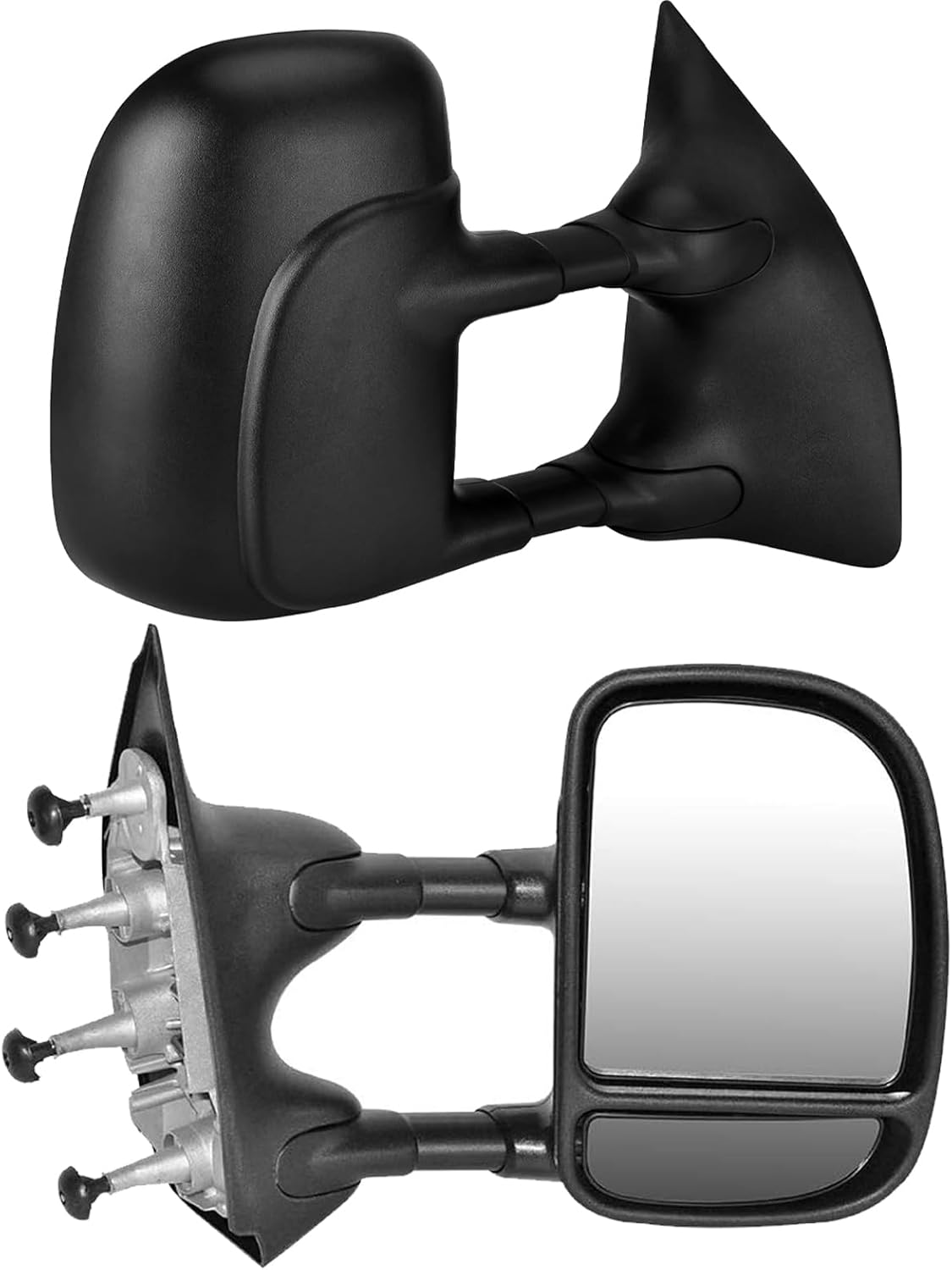 PZ Towing Mirrors Driver And Passenger Side Pair For 99-07 Ford F250 F350 F450 F550 Super Duty 00-05 Excursion Pickup Truck Manual Operation