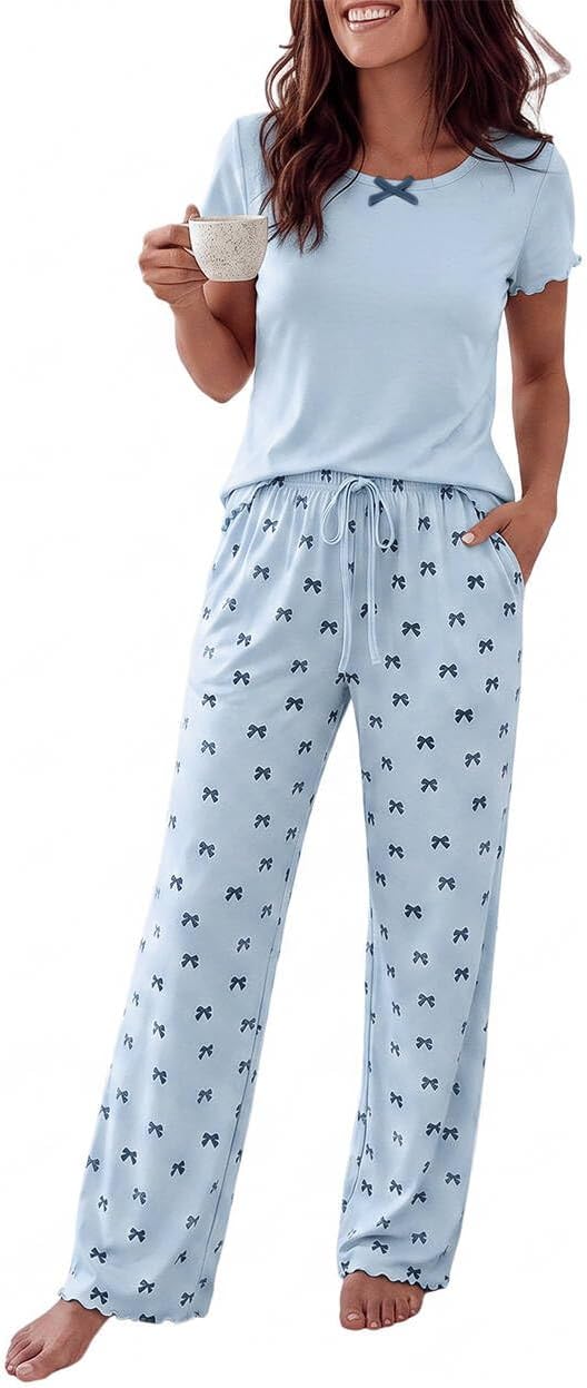 CHICME Womens Pajama Sets 2 Piece Loose Pants Pj Set