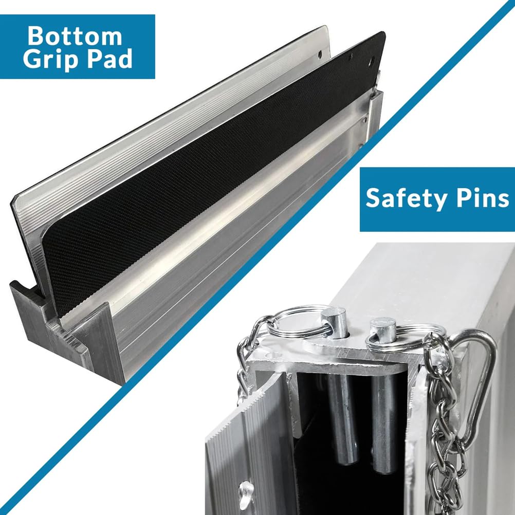 Rampa Portátil para Silla de Ruedas, Umbral Plegable de Aluminio Antideslizante con asa de Transporte para Escaleras Puertas Escalones, Capacidad para 272 kg,6Ft