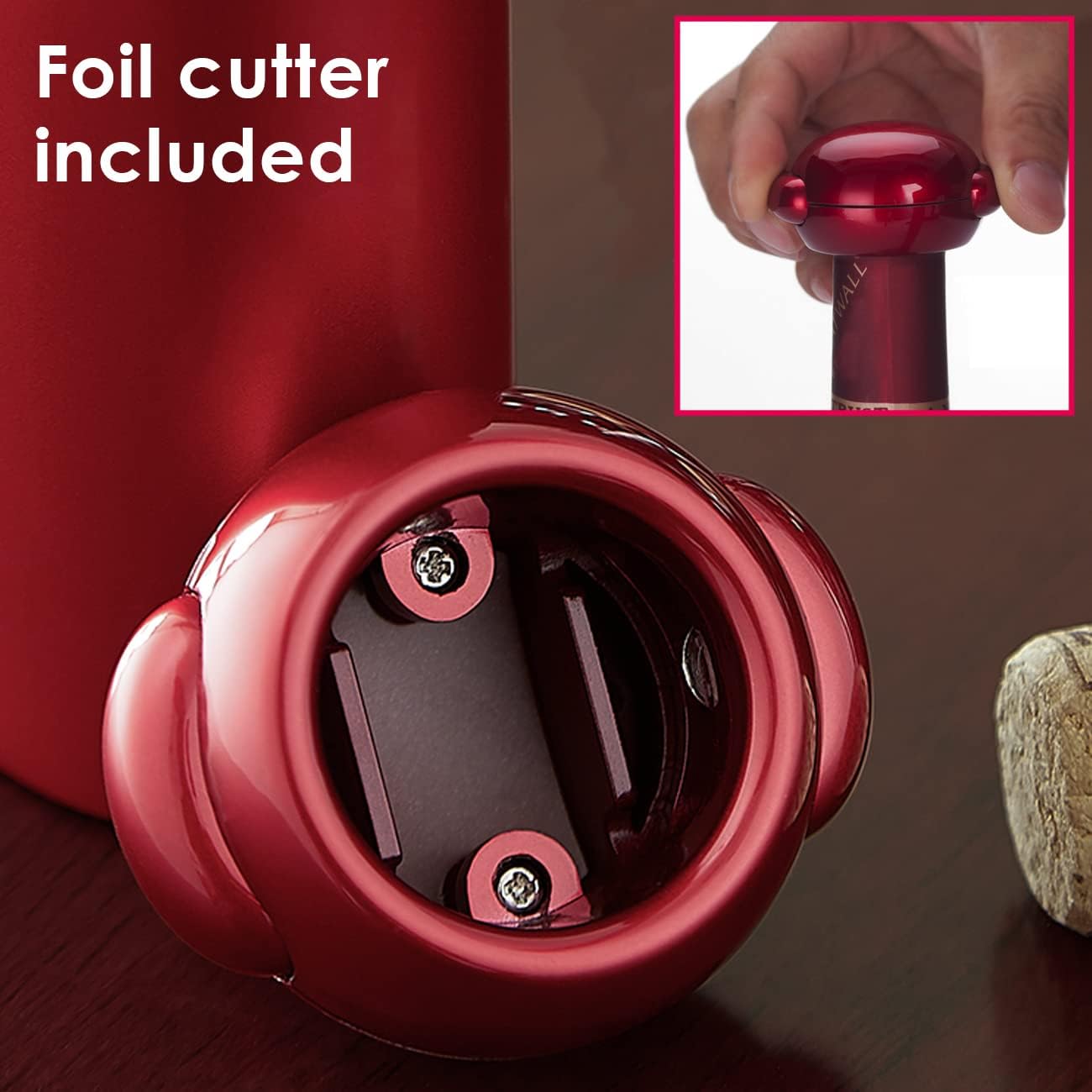 KAYCROWN Wine Bottle Opener - Vertical Lever Corkscrew Wine Opener with Foil Cutter & Extra Screw, Manual Handheld Wine Corkscrew with Ergonomic Lever Pump - Image 8