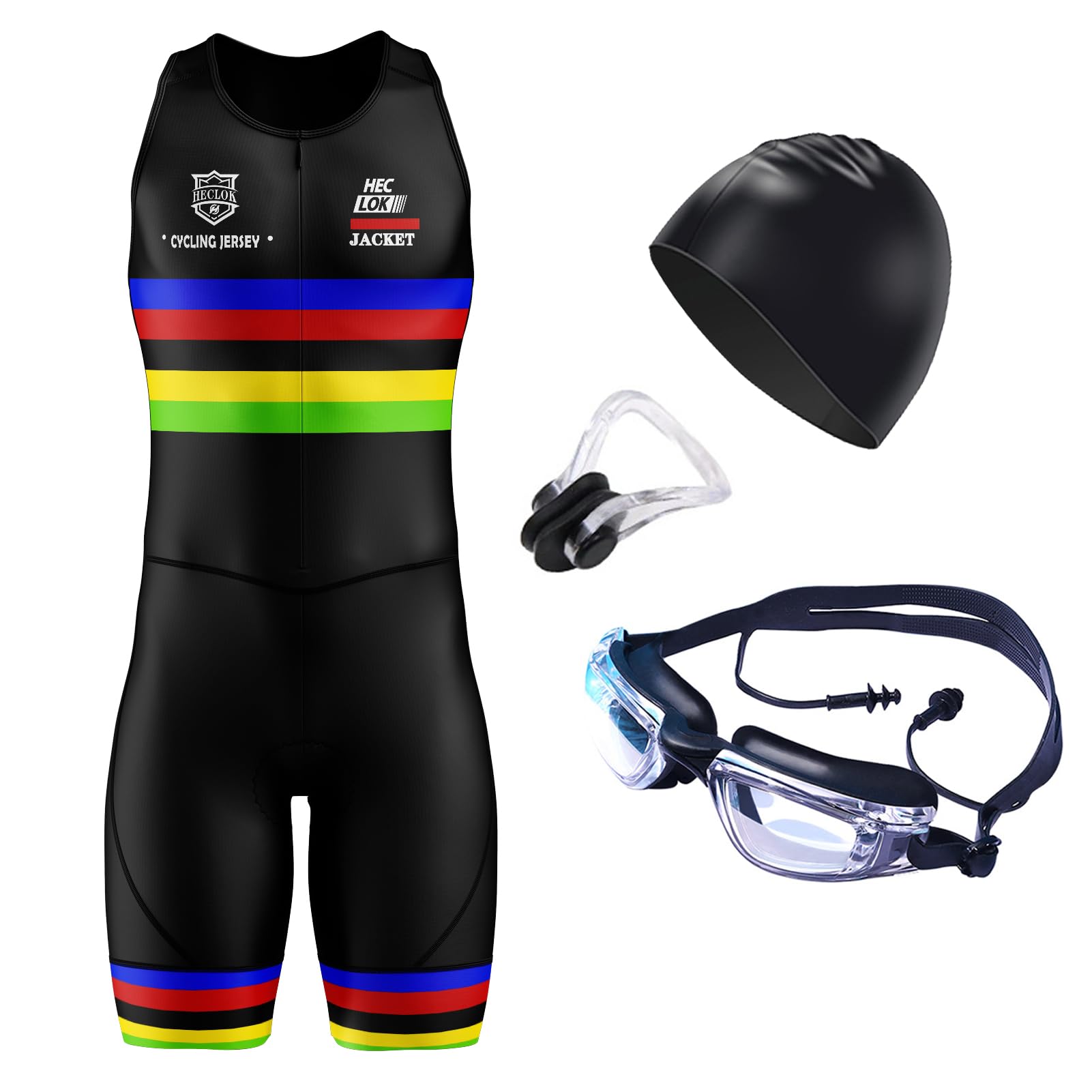 Homme Pro Trifonction sans Manches Sports Maillot Cyclisme avec Coussinet de Plein Air Vêtements de Triathlon, pour Course À Pied, Natation,Cyclisme,Vêtements de Cycliste