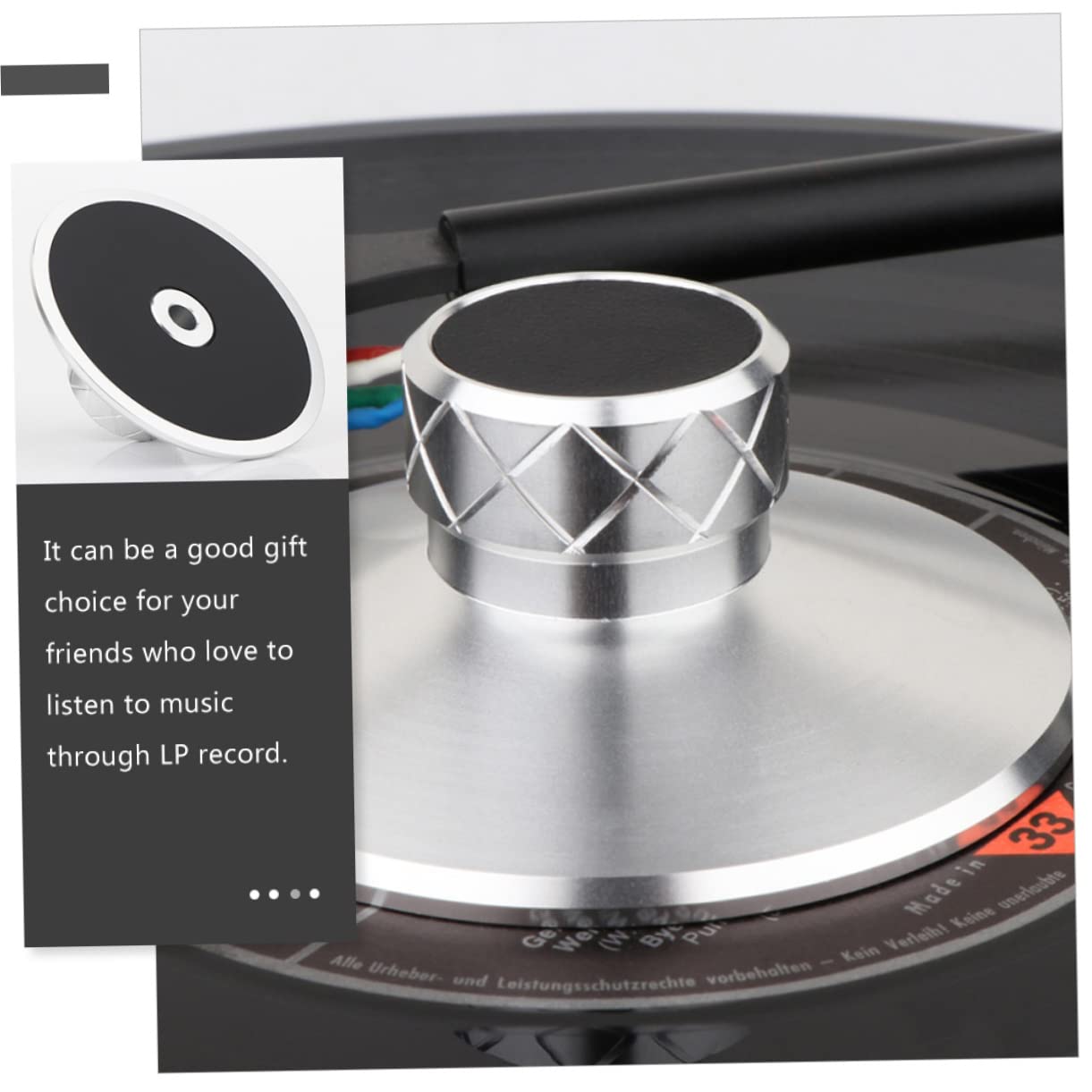DOITOOL Peso Disco in Lega Alluminio Magnesio Stabilizzatore Per Vinile Giradischi Peso Disco Morsetto