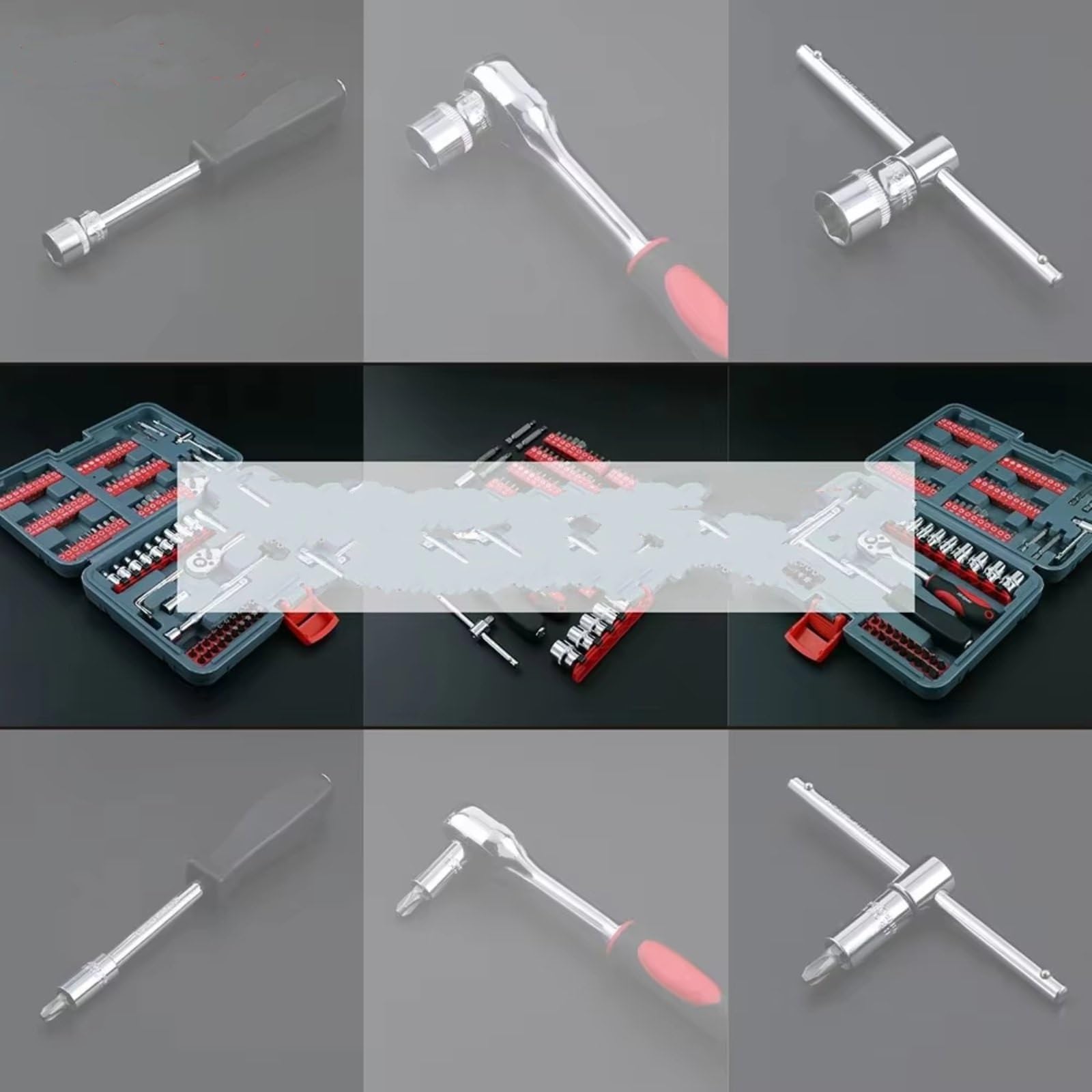 Set attrezzi da officina 1/4 Chiave A Bussola Regolabile 126 In 1 Set Di Prese A Cricchetto Set Di Punte Per Cacciavite Kit Di Strumenti Di Riparazione Manuale Per Uso Domestico
