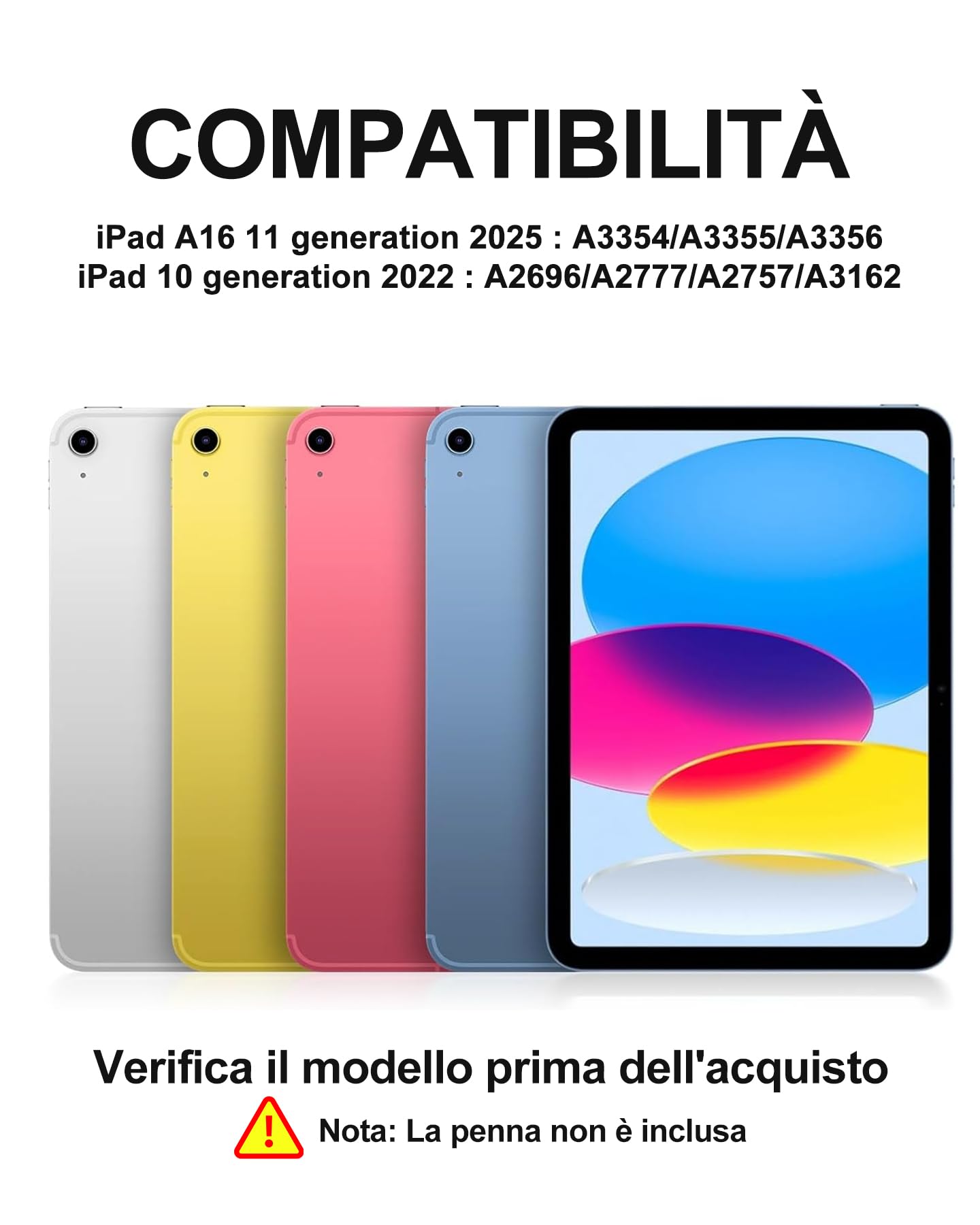 Occtingkind Custodia con Tastiera e Touchpad per iPad 11 Generazione A16 2025 11", Senza Retroilluminazione, Tastiera Bluetooth per iPad 10 Generazione 2022 10,9", Italiano QWERTY USB-C, Verde menta
