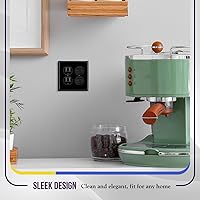 Vista 207 de ENERLITES Placa de pared de metal dúplex para receptáculos, cubierta de salida de acero inoxidable, resistente a la corrosión, tamaño de 1 banda