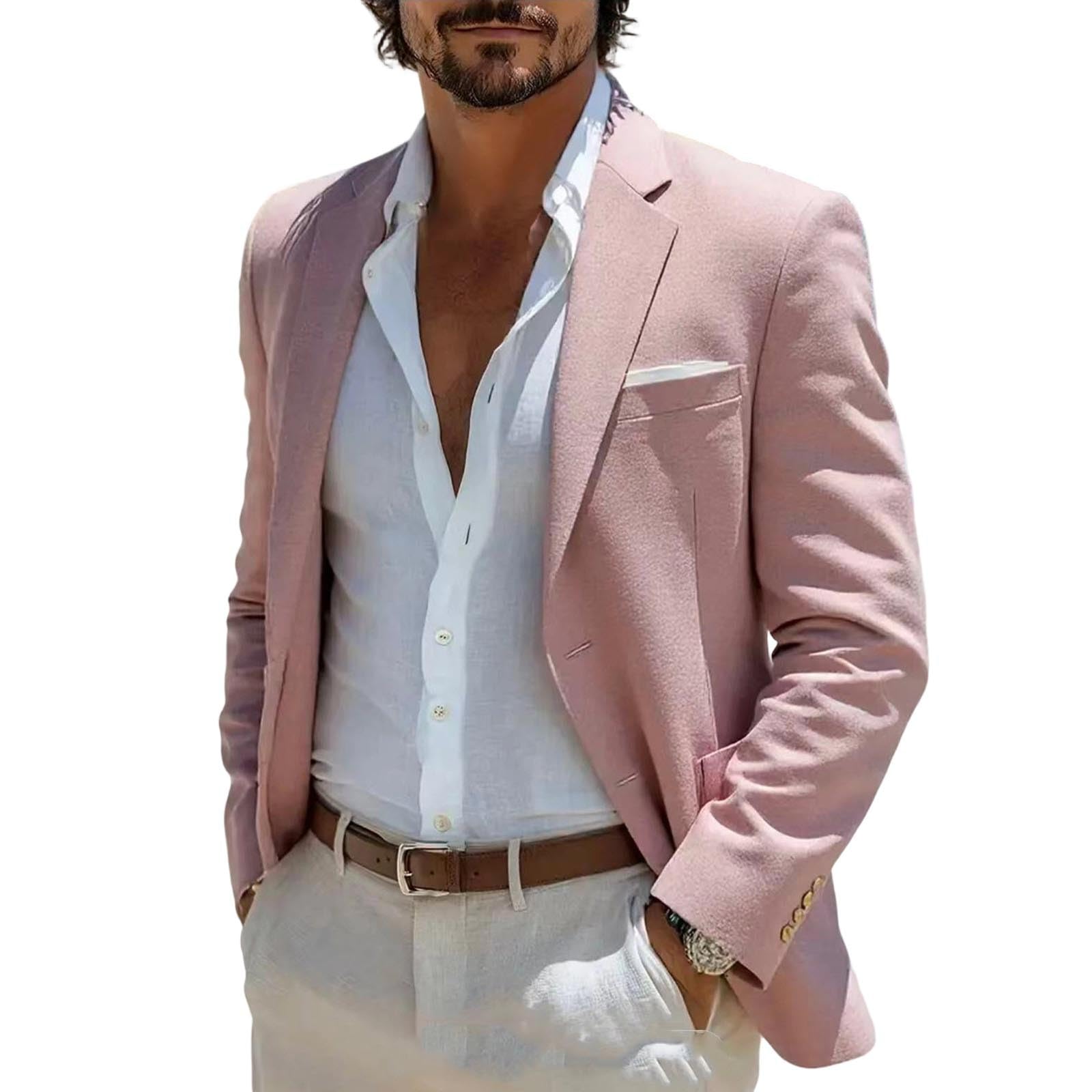 Anzugjacken Für Herren Casual Blazer Sport Jacke Business Sakko | Slim Anzug Jacket, Leichte Arbeitsjacke, Lässig Einfarbig Mantel, Revers Freizeit Jacken, für Alltag, Sportlich Blazerjacke