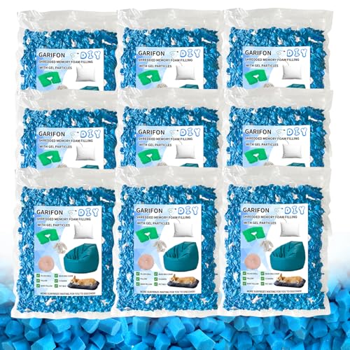45lbs Bean Bag Filler, Bean Bag Filling, Pillow Bean Bag Stuffing, Shredded Memory Foam Filling, Punching Bag Filler, Foam Refill for Couch/Stuffed Animal Stuffing, Added Gel Particles