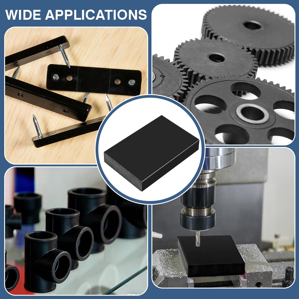 AHANDMAKER Lot de 3 blocs de taraudage en plastique HDPE noir haute densité pour travaux de bricolage et rénovation des sols, prototypage, projets de bricolage, 115 x 76 mm