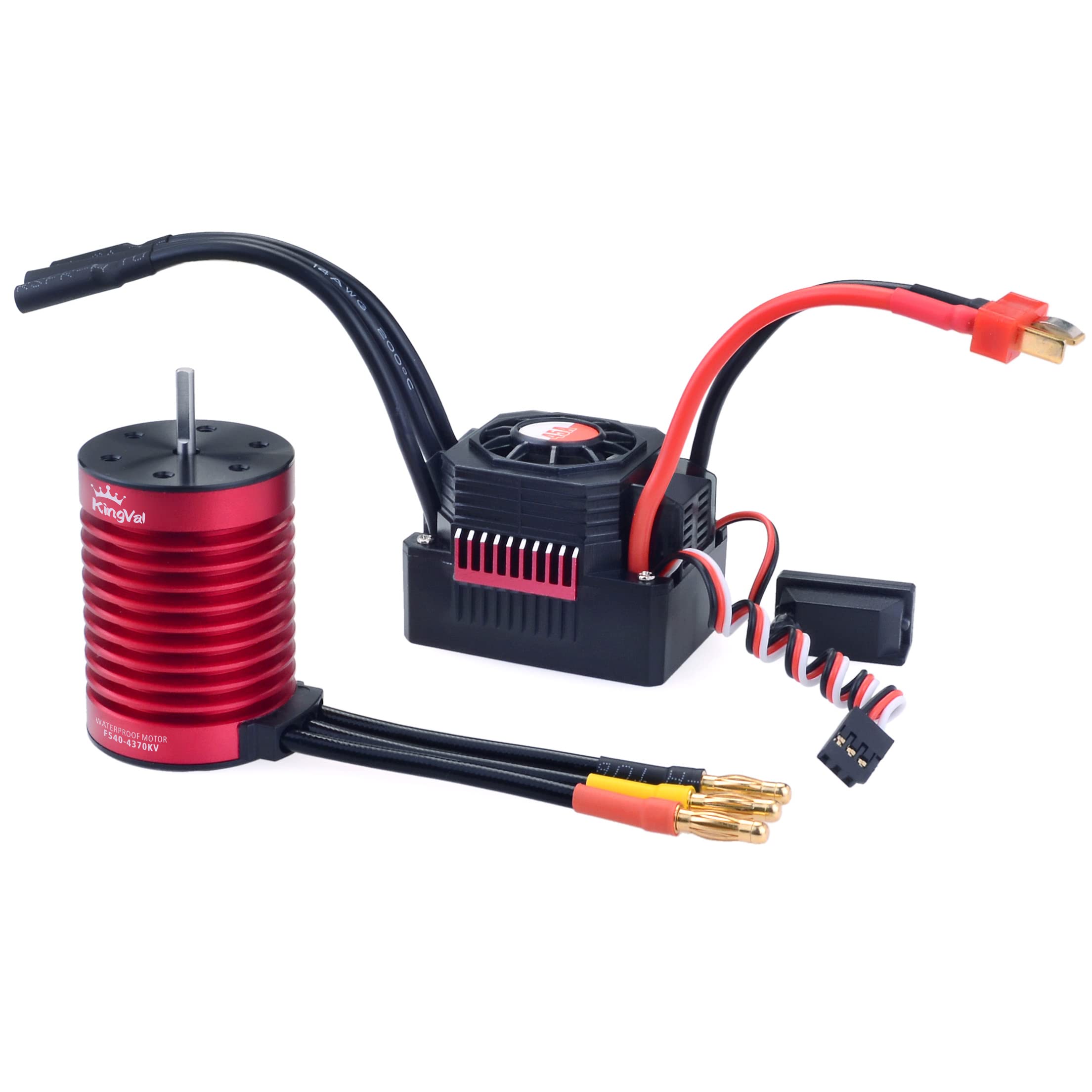 KingVal Ricambio F540 4370KV Impermeabile Brushless Motore Albero 3.175mm con 45A Brushless ESC Combo Compatibile con 1/10 RC Auto
