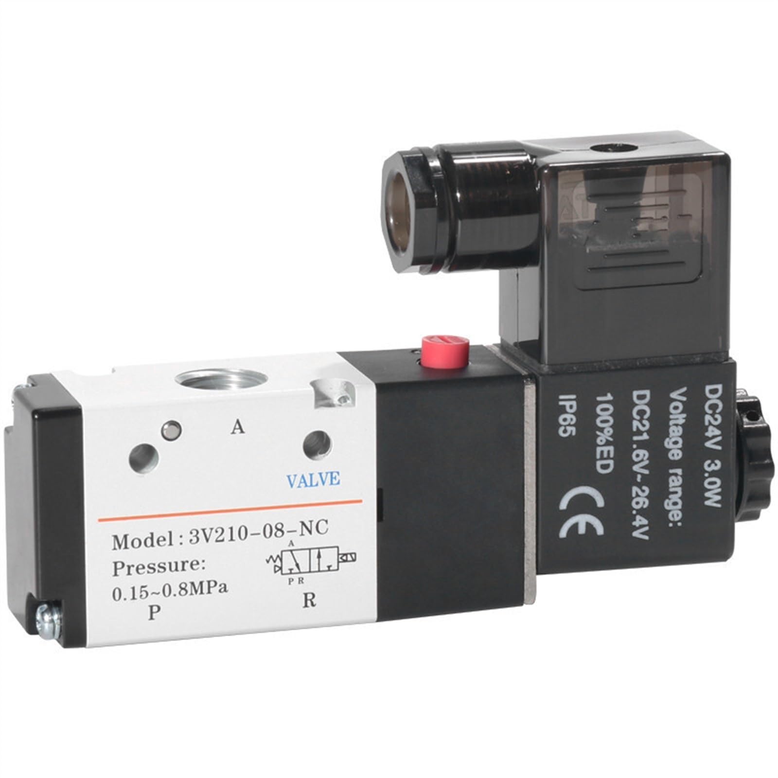 Cihatsln Ac110 3 Port 2 Pos 1/4" Bspt 3V210-08 Pneumatic Solenoid Valve With Led Light Dc12v Dc24v V Ac220v (Ac110)