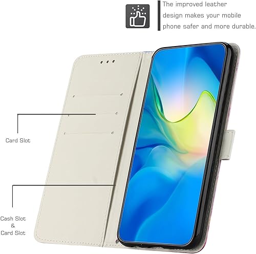 Miniatura 9 de Funda tipo cartera diseñada para iPhone 15 Plus con tarjetero  Funda con tapa de piel sintética con función atril doble magnética para mujeres y