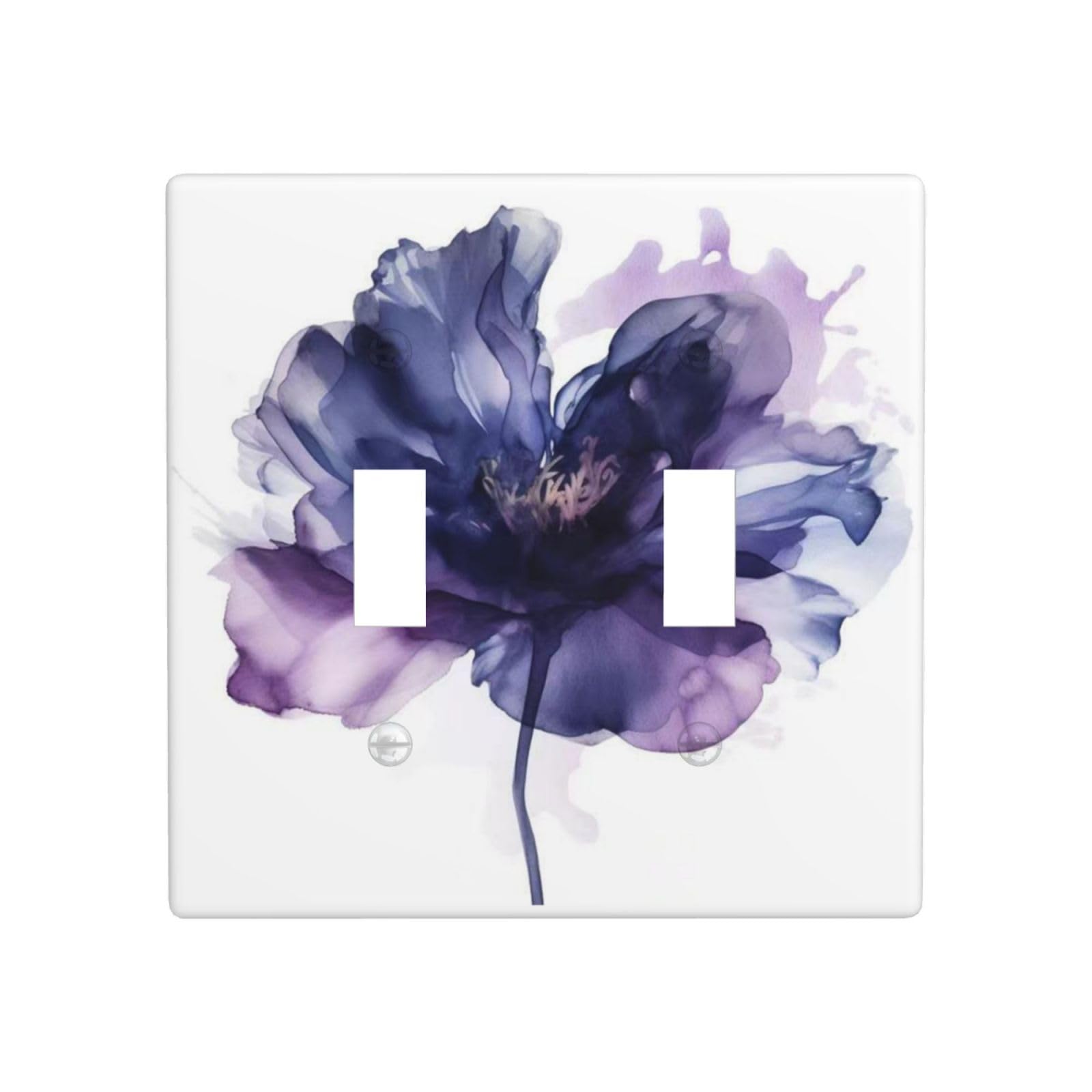 Purple Flower Fun Wall Plates Light Switch Cover Decorative Double Toggle Switch Plate For Kitchen Bathroom Living Room