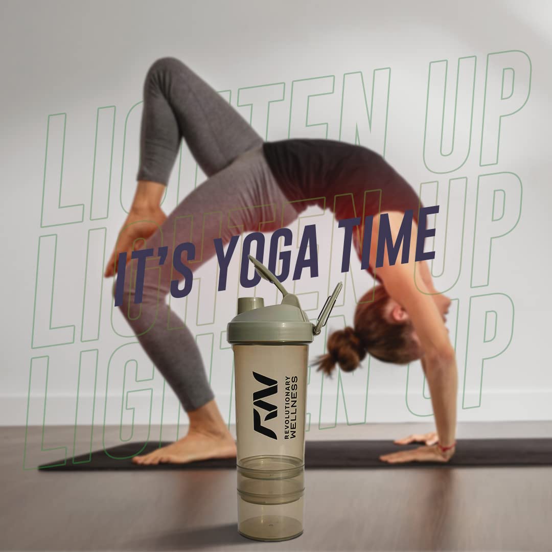 Revolutionary Wellness BPA-Free Plastic Shaker Bottle – Leak-Proof, Durable, Ideal for Protein & Workout Drinks (Grey)