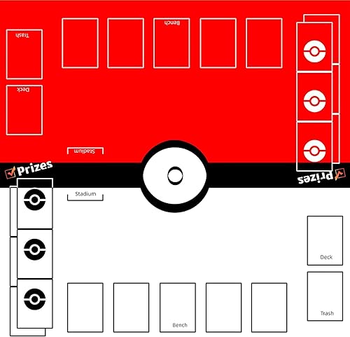 Jedaloke Tapete de juego de 24 pulgadas para tarjetas de juego, tapete de juego para 2 jugadores, estadio de juego con bolsa de tapete de juego