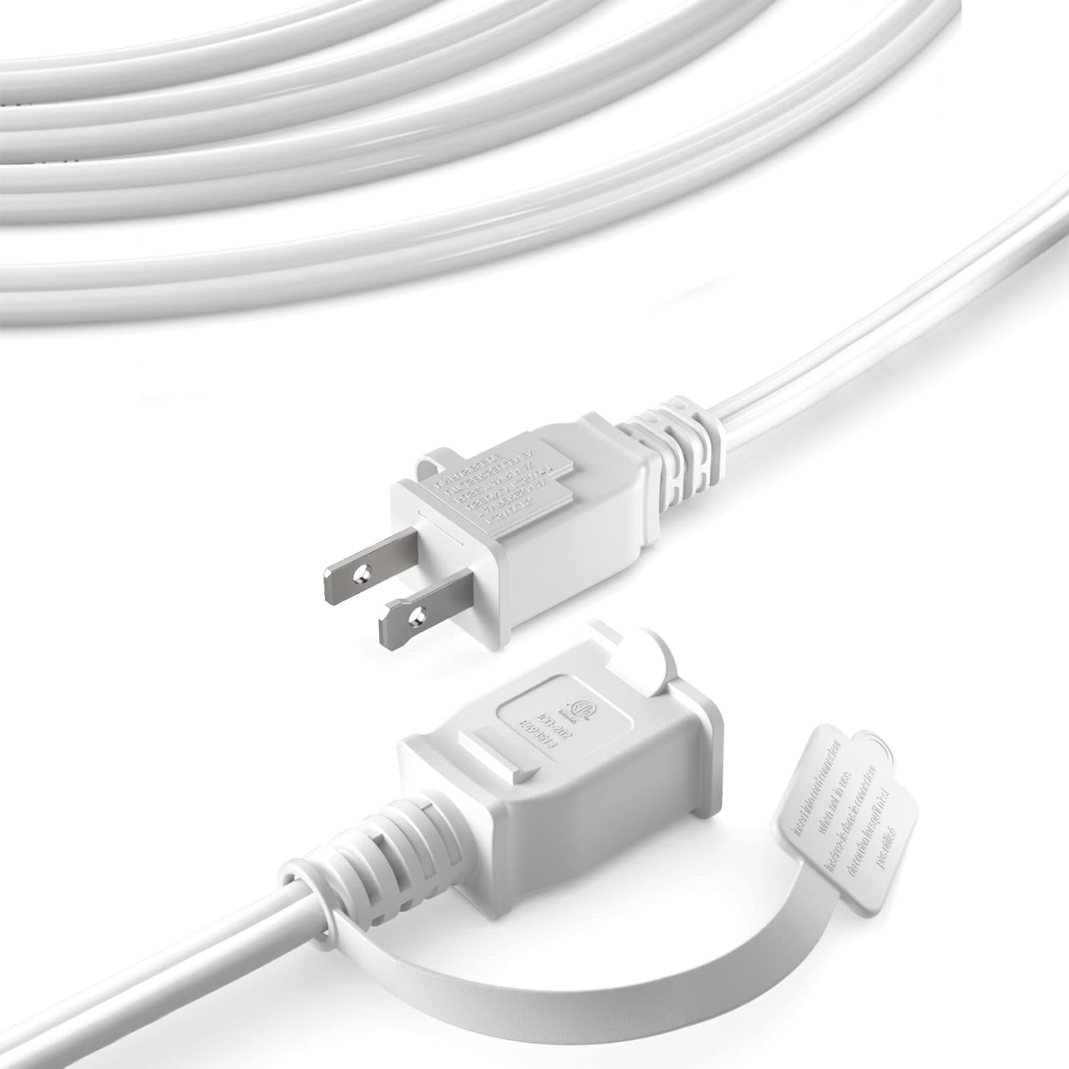 BBOUNDER 3Ft 2Prong Power Extension Cord with Double Fuses