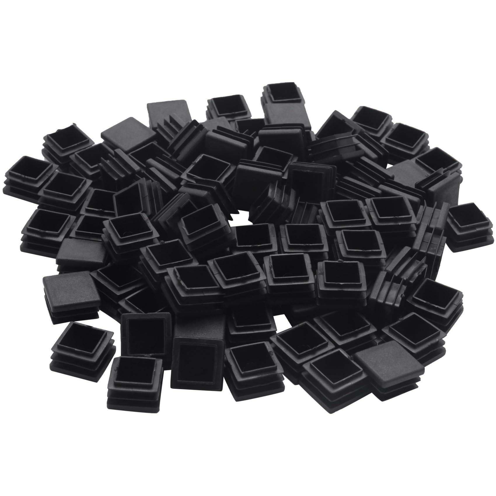 800Pcs Kunststoff Vierkantrohreinsätze Verschlusskappen 20Mm X 20Mm Schwarz