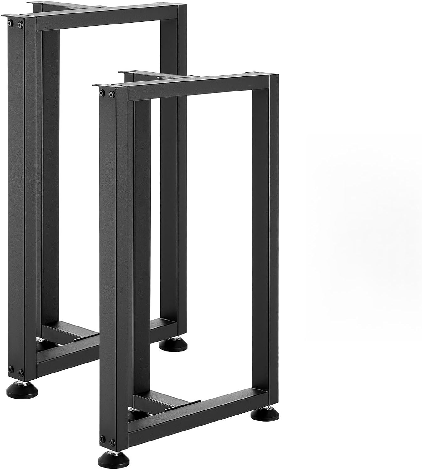 VEVOR Table Legs, 29.1" H x 17.7" W Square T Shape Steel Furniture Legs, Modular Design, Easy Assembly, 2204 lbs Max Load Heavy Duty, for Home Office Desk, Dinner Table, Workbenches, Set of 2, Black