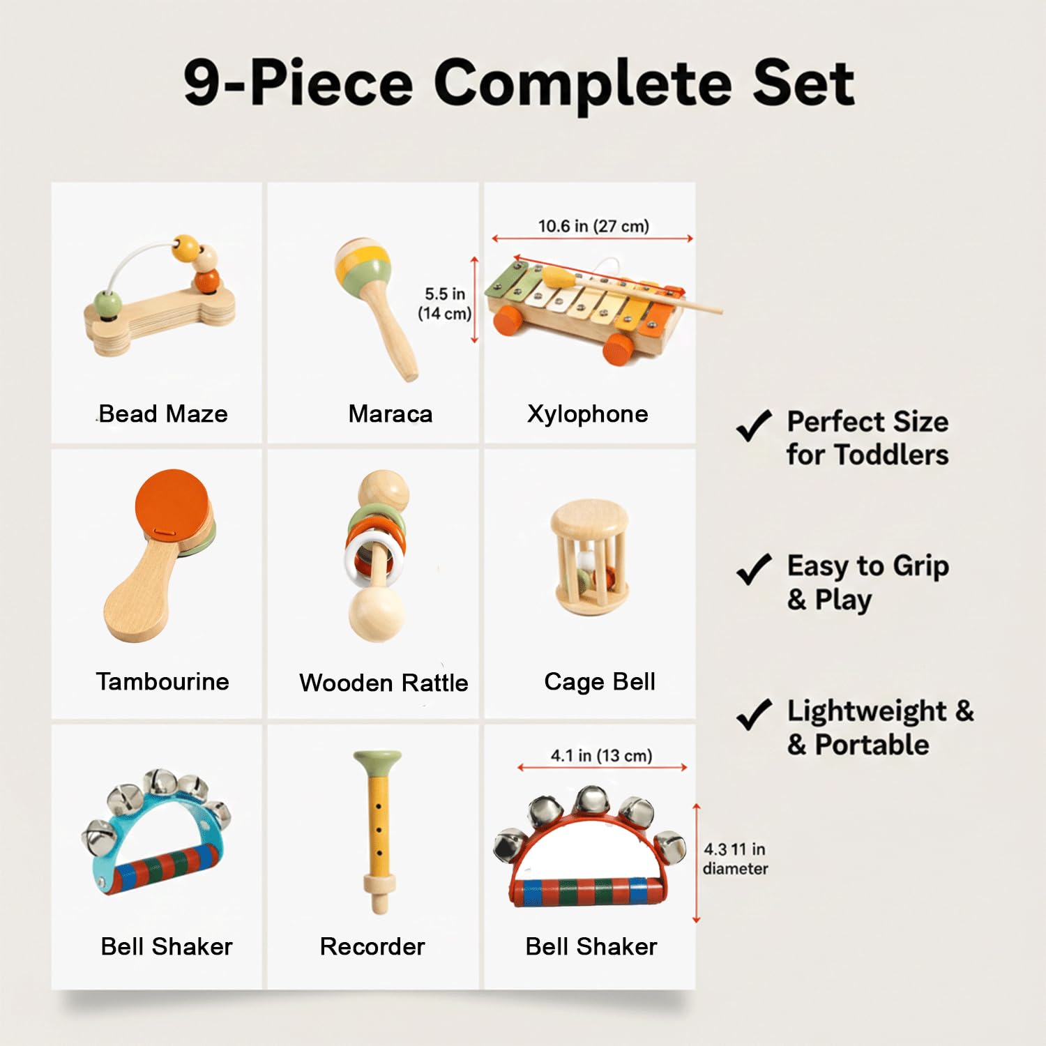 ALBIOON Kids Musical Instruments 10 Pcs - Image 4