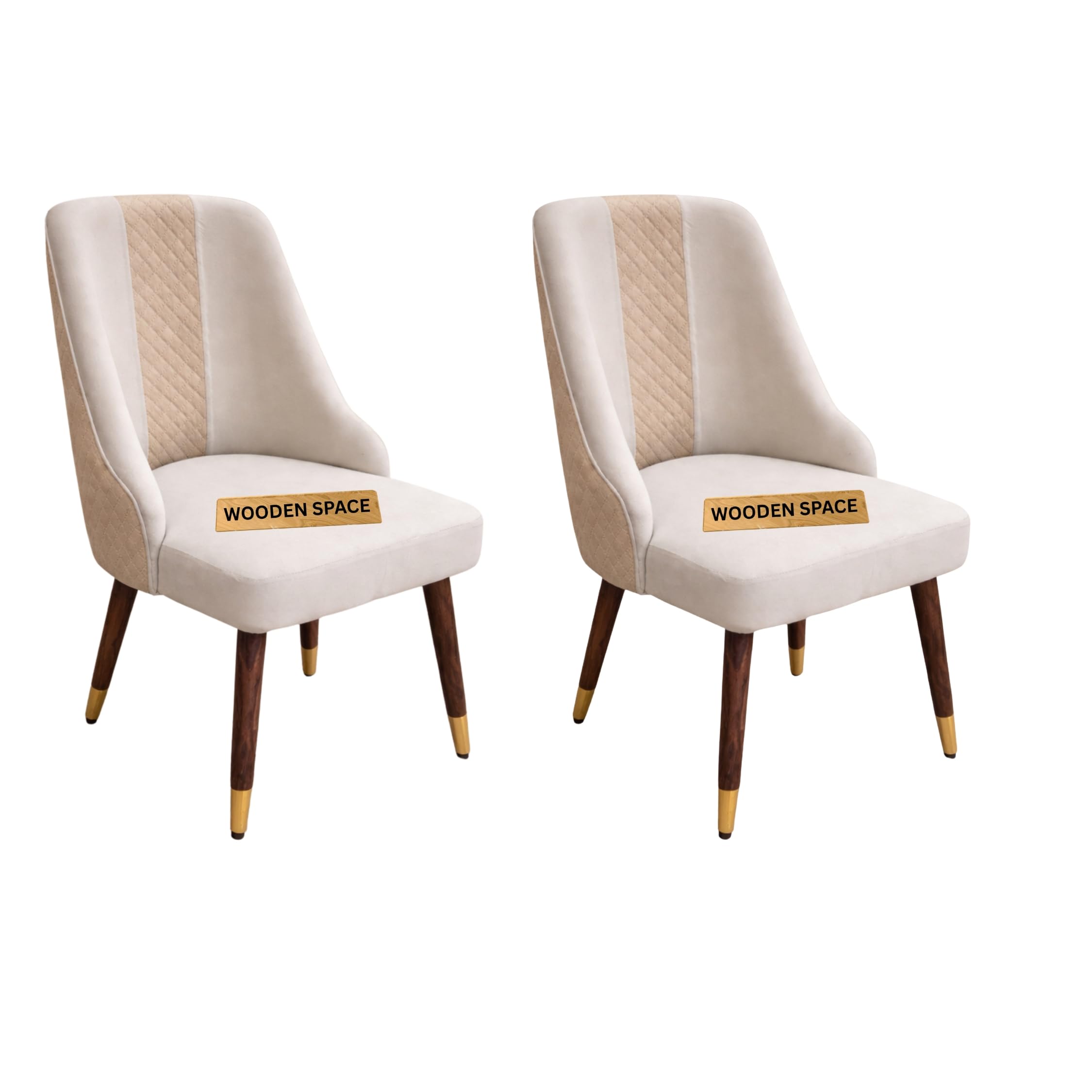WOODEN SPACE Soft Veloria Velvet Dining Chairs | Rosewood Legs | Comfortable & Stylish for Dining Room, Living Room, Bedroom, Cafe, or Restaurant (Cream Pack of 2)-image-21