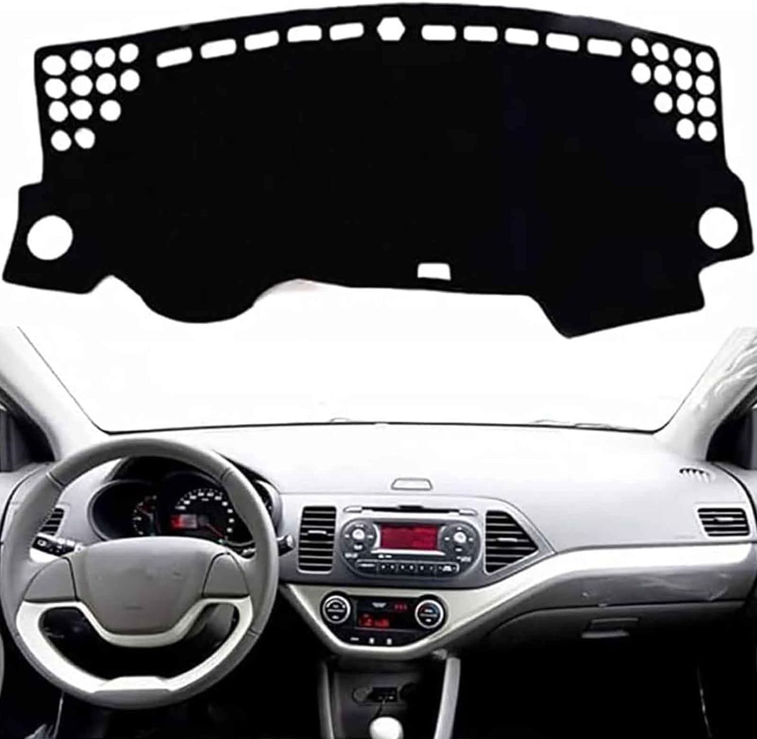 DXQxue Car Dashboard Mats for Kia Picanto Morning 2012 2013 2014 2015 2016, Auto Interior Accessories, Car Interior Mat, Dashboard Protection