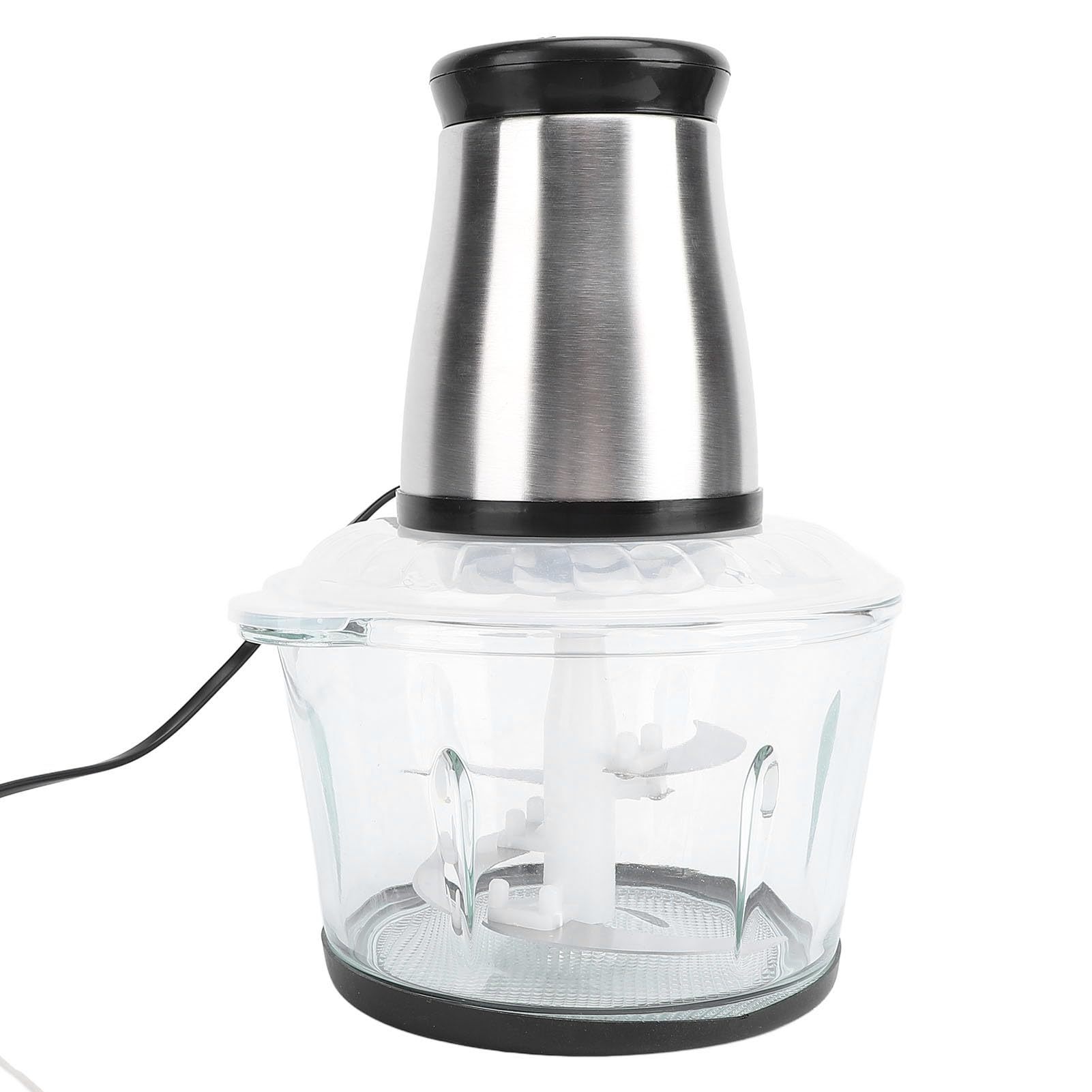 HEEPDD Picadora de Carne Eléctrica 200W 2L SUS Procesador de Alimentos de Acero Inoxidable con Motor de Cobre Puro para Verduras Frutas Nueces Cebollas Ajo (Enchufe europeo 220V)
