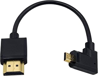 Duttek Micro HDMI to Standard HDMI Cable, Micro HDMI to HDMI adapter Cable, Extreme Thin Micro HDMI Male to HDMI Male Cable for 1080P, 4K, UltraHD, 3D, Ethernet (6 inch/ 15cm)