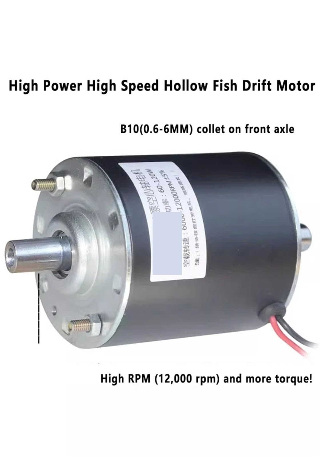 Silnik prądu stałego do dryfowania o dużej mocy z wałem stożkowym B10 24 V 12000 obr./min 12 V 6000 obr./min drut z czystej miedzi o wysokim obrocie w kierunku zgodnym z ruchem wskazówek zegara (tylko