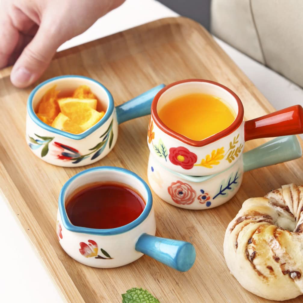 Zerodeko 6 Piezas Lechero Pequeño De Cerámica Jarra De Crema De Leche Jarras De Crema De Ceramica Mini Plato De Condimento Bote De Salsa Crema De Leche De Café Olla De Leche Estilo Japones