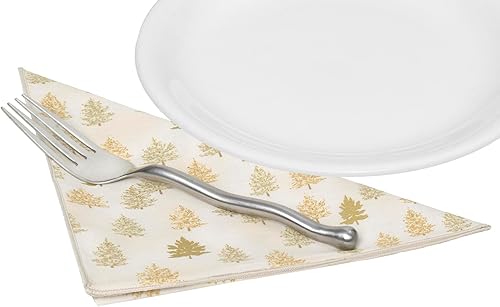 Miniatura 7 de Juego de 12 servilletas de tela de 18 x 18 pulgadas, elegantes servilletas de lino 100% algodón, decoración de mesa de Navidad y juego de mesa de