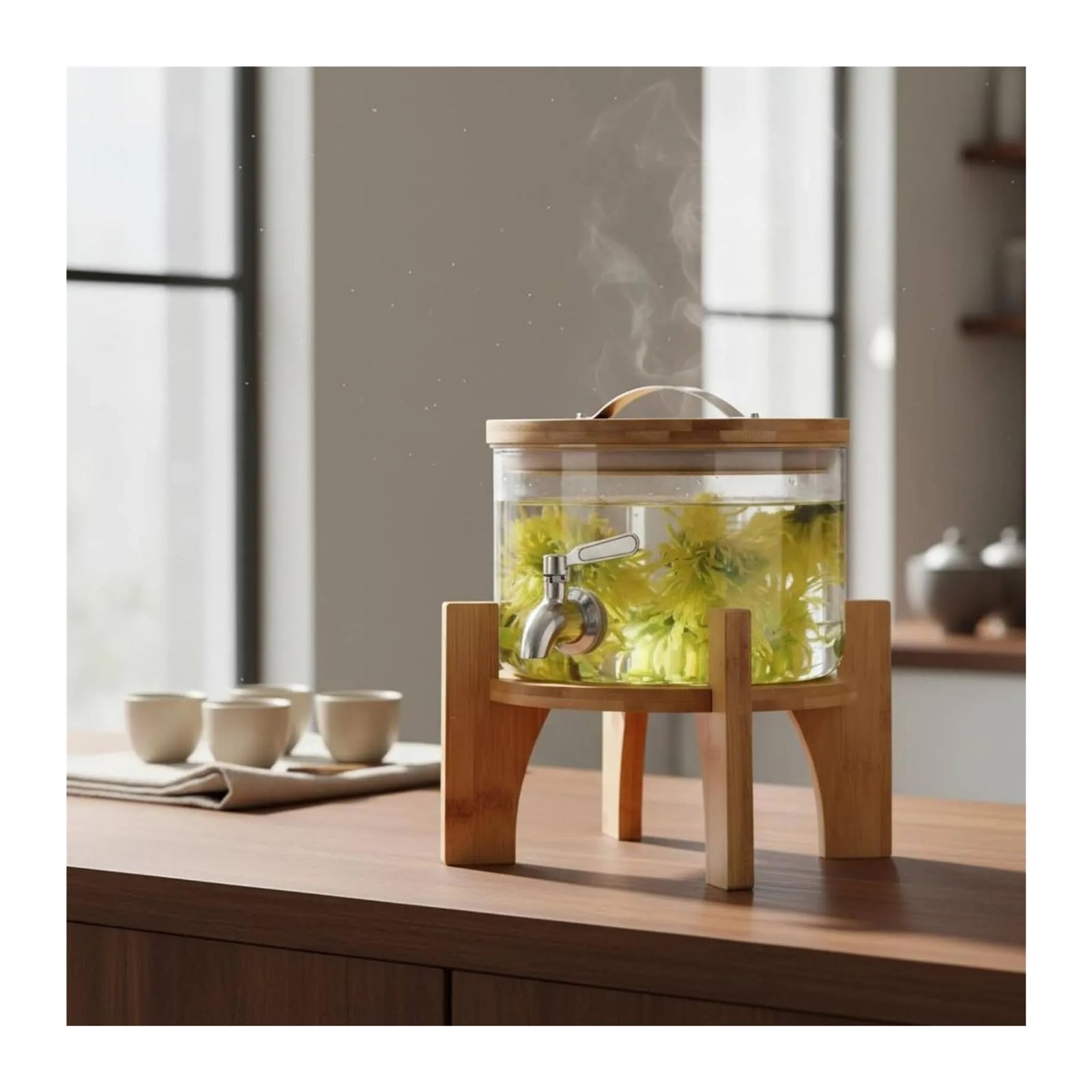 Dispensador De Bebidas Con Grifo Dispensador de bebidas de vidrio con espiga