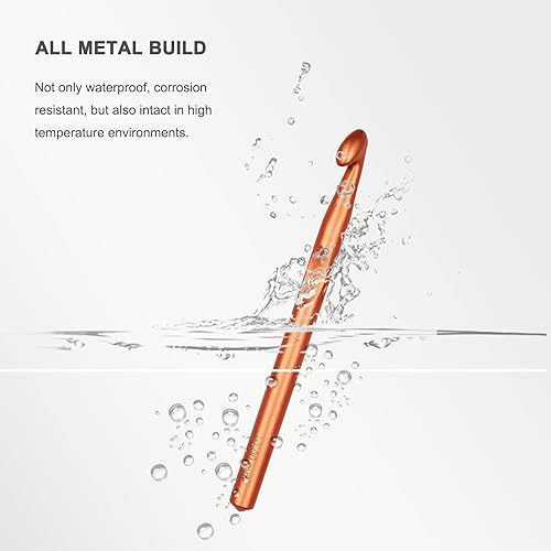 Miniatura 5 de Coopay Juego de 7 ganchos de ganchillo enormes, ganchos de ganchillo de metal de tamaño grande de 0.591 in, 0.472 in, 0.394 in, 0.354 in, 0.315 in,