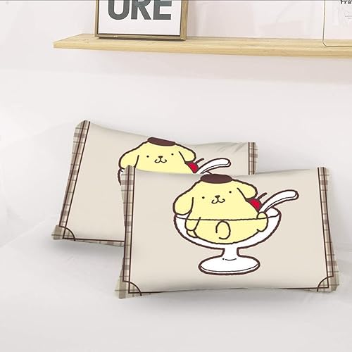 Miniatura 2 de Juego de ropa de cama de 3 piezas con estampado digital tridimensional 3D Pompompurin, funda de edredón, funda de colcha para niños