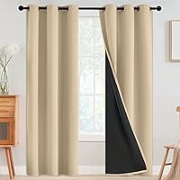 Vista 110 de SimpleHome - Cortinas opacas 100% para recámara, cortinas de ventana con ojales beige, con aislamiento térmico, cortinas de oscurecimiento