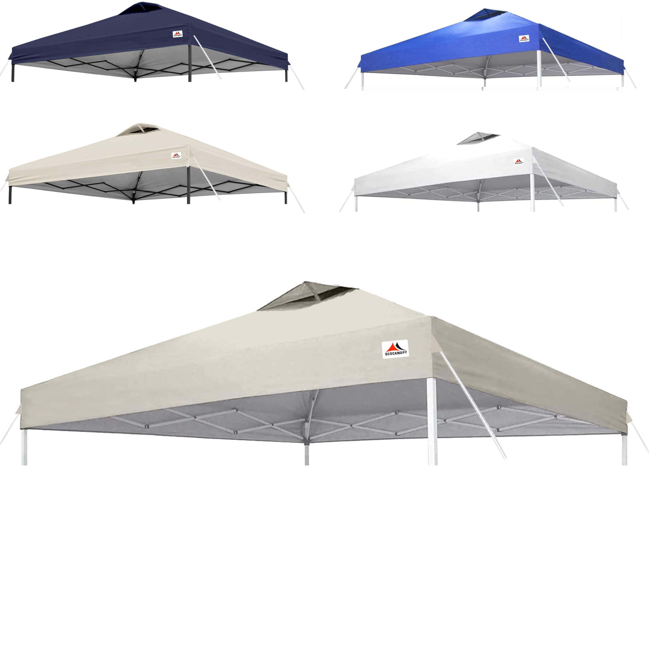 SCOCANOPY Replacement Top with Air Vent for 10x10 Canopy Frame, Canopy Cover ONLY, (Beige)