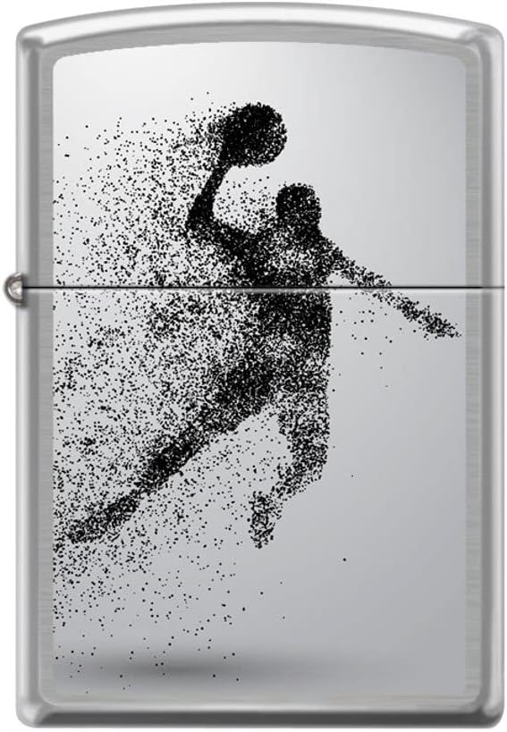 Zippo Lighter - Personalized Custom Message Engraved on Backside for Basketball Player Dunk Brushed Chrome #Z5189