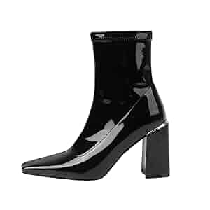 靴 twisted leather pointed toe zip boots Amazon.com | femflame Women's Knee High Boots Pointed Toe