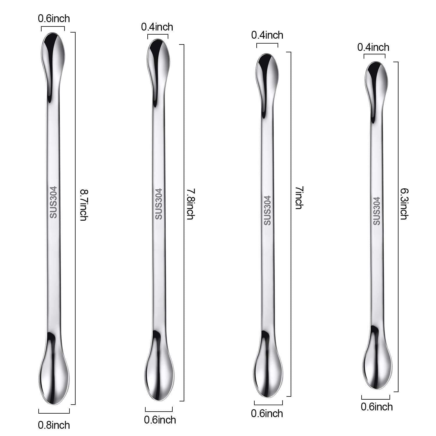 Set de 22 Espátulas de Laboratorio y Microcucharas de Acero Inoxidable, Espátulas para Mezclar Polvos y Cápsulas de Gel