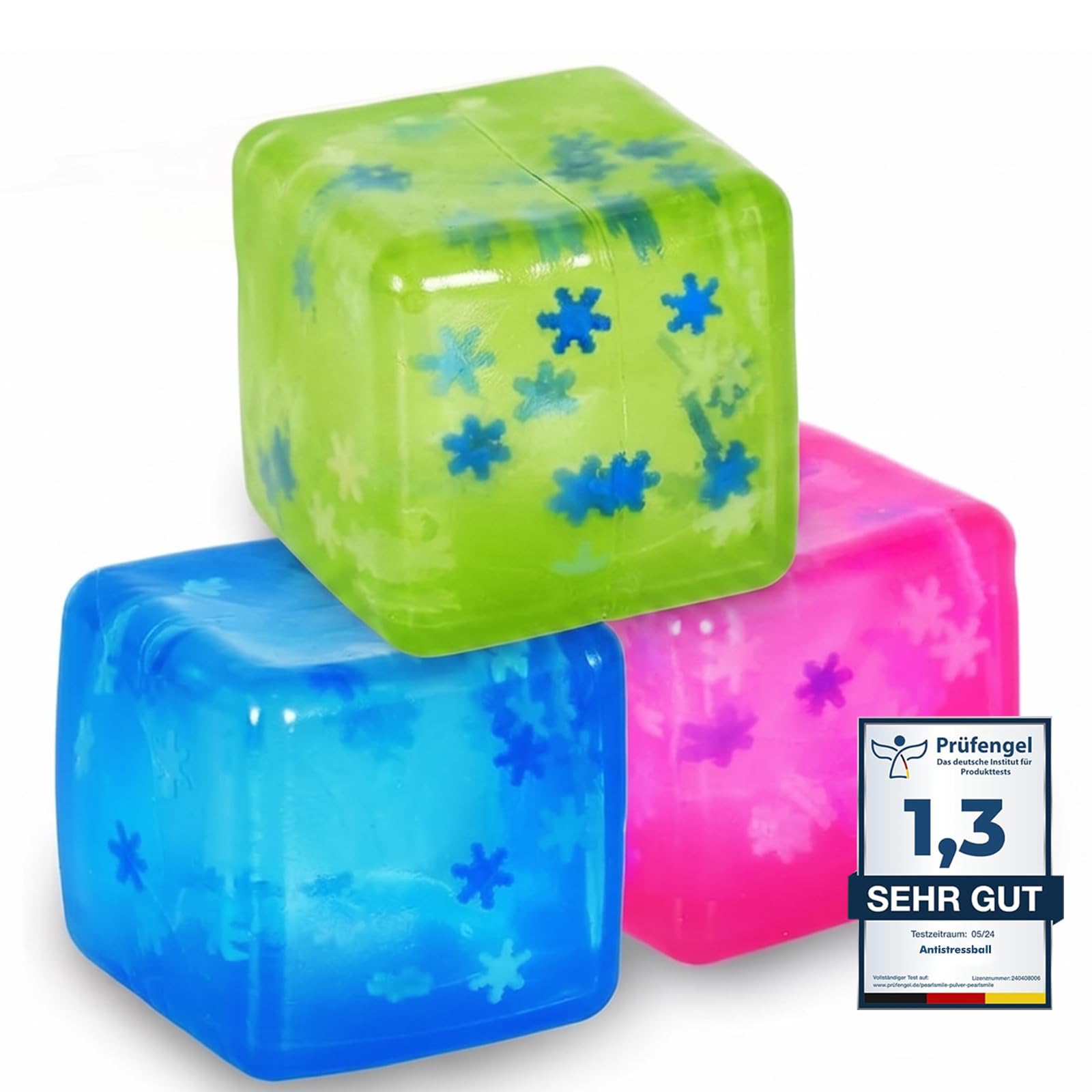 LINKWAY stress relief toys adults 3-Pack Mini Snowflake Ice Cube Squishy