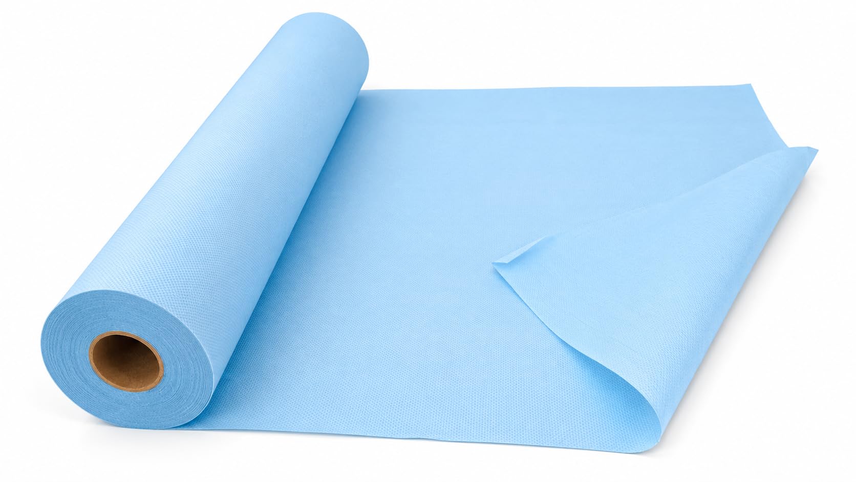 Draps d'examen plastifiés bleus 50 cm – 180 formats – 1 face imperméable / 1 face absorbante – Colis de 6 rouleaux