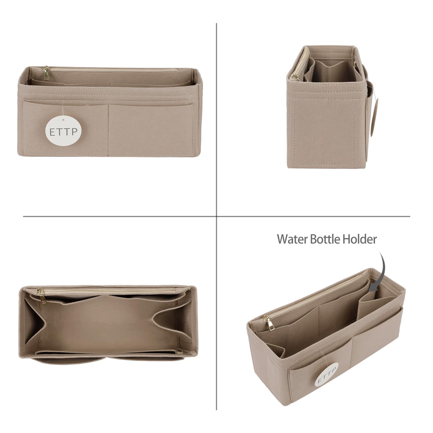 Organizador de bolso para bolsos, organizador de bolsas, compatible con Alam BB y PM, Ella Tote, Telfar mediano, bolsa de libros M (beige, XXXL)