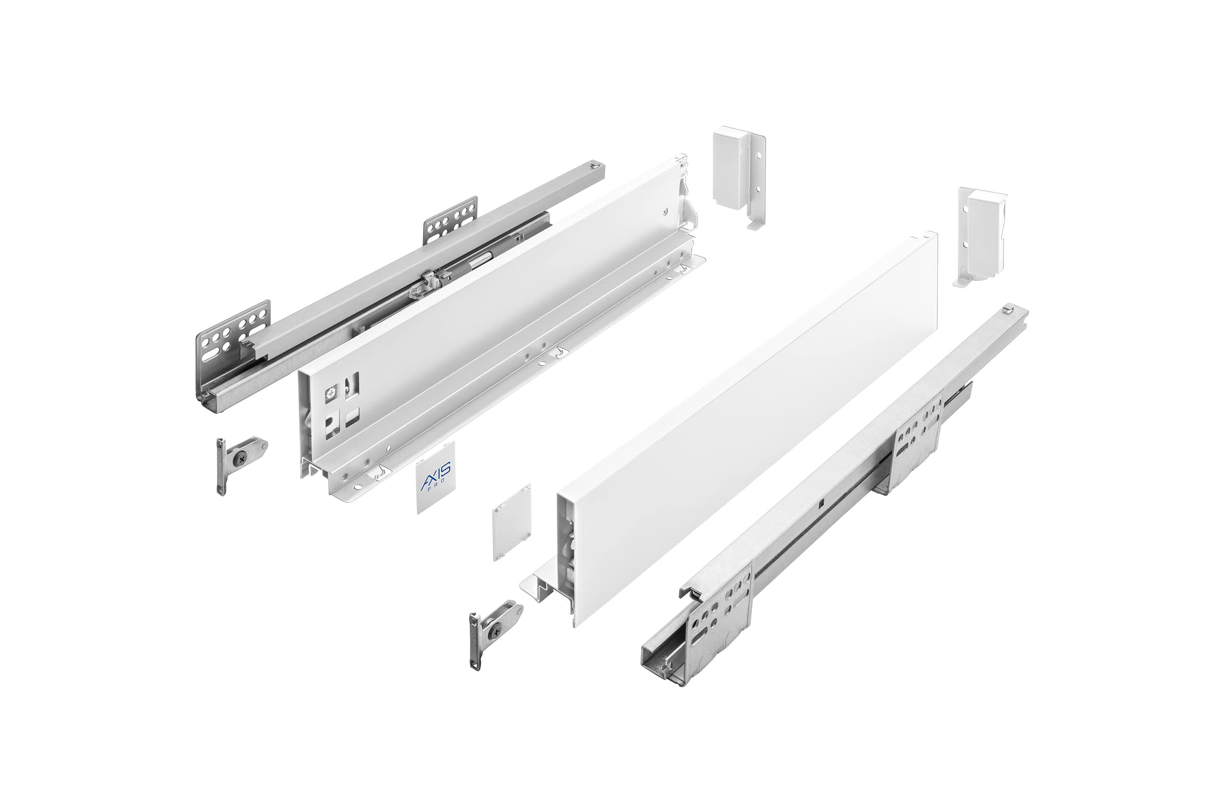 B2C Ultraslim Axis Pro Soft Close White Kitchen Drawer Box Sides Drawer Runners 86mmShort 45Cm from B&Q