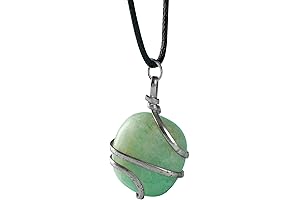 Green Jade Tumbled Gemstone Pendant Necklace