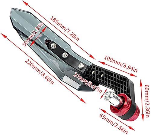 Miniatura 4 de BYTZUM Protector de mano de motocicleta para Bajajaj Pulsar 200 NS200 RS200 AS 200RS 200NS 200AS - Protector de mano para motocicleta (color rojo,